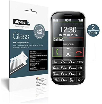 dipos I 2X Displayschutz matt kompatibel mit Emporia Euphoria V50 Schutzfolie 9H Anti-Shock