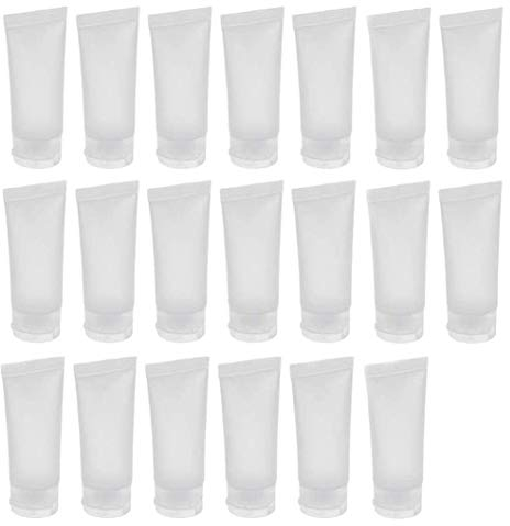 20PCS Emply Refillable Plastic Cosmetic Sott Tube Vial Bottles with Flip Cover Makeup Travel Sample Packing Storage Holder Container for Toothpaste Shampoo Facial Cleanser Body Lotion (20ml/0.7oz)
