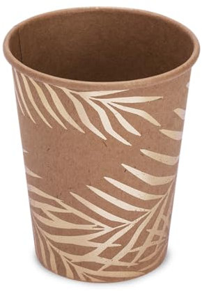 8 Gobelets en Carton Kraft Palmier doré 200 ML - Marron - Taille Unique