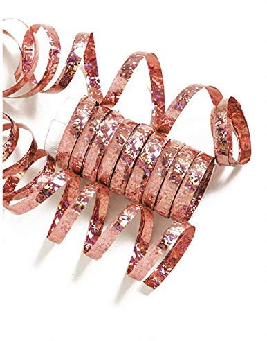 Anniversary House Holographic Foil Streamers, Rose Gold, 1.9m per coil, Foil Streamer for Parties, Birthday Decorations, Party Table Decorations, Double Sided, Pack of 1 (10 coils per pack) M298