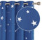 Deconovo Silver Star Curtains Foil Printed Blackout Curtains Thermal Insulated Eyelet Blackout Curtains for Baby Nursery 66 x 72 Inch Blue 2 Panels
