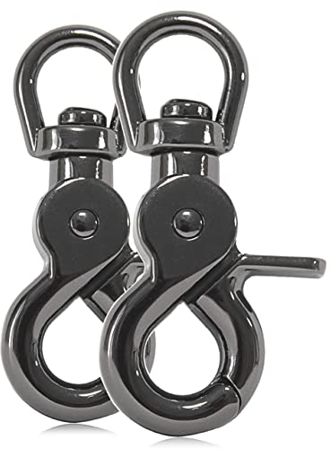 Ganzoo Scherenkarabiner-Haken mit Drehgelenk L: 60 mm, Schnappkarabiner für Hunde-Leine, 2 Stück, Wirbelkarabiner, Triggerhead für Paracord 550 Hundehalsband, legierter Stahl, Drehkopf, Farbe: Titan