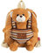 PERLETTI Kuscheltier Teddybär Rucksack Kleinkinder mit Plüsch Abnehmbar Weich - Kinderrucksack Plüschtier für Kindergarten Kinder 3 4 5 Jahren - Beige Plüschspielzeug Kindertasche - 22x25x3 cm (Bär)