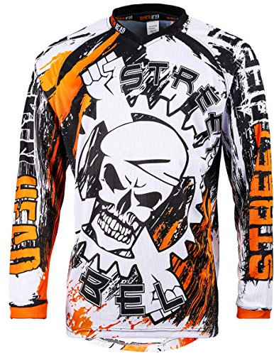 Broken Head MX Jersey Street Rebel Orange - Langarm Funktions-Shirt Für Moto-Cross, BMX, Mountain Bike, Offroad - L