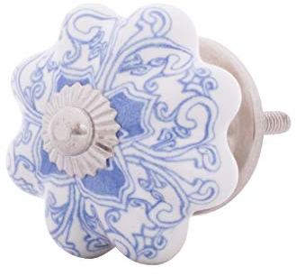 Knober Möbelknöpfe Keramik Weiß Porzellan 40mm Landhausstil Shabby-Chic Schrankknopf Türgriff (Porzellan)