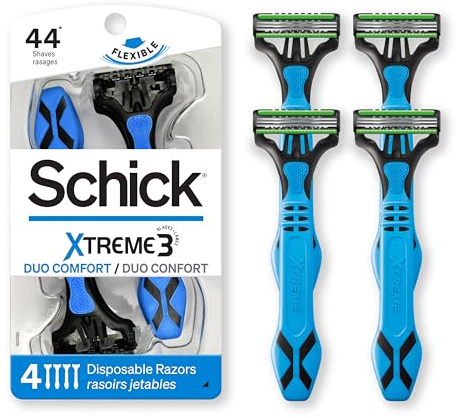 Schick Xtreme 3 Duo Comfort Disposable Razor for Men, 4 Count