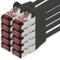 freiwerk Cable de red Cat.6 1m negro - 10 x Cable Ethernet Lankabel Cat6 Lan Cable de red Sftp Pimf Patch Cable 1000 Mbit s compatible con Cat5 Cat5e Cat6a Cat7 Cat8