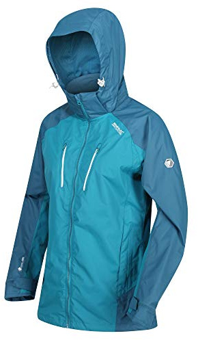 Regatta Women's Calderdale III Waterproof Breathable Isotex 5000 Concealed Hood Jacket, OceanDeep/Seablue, 12, RWW326 N3112L