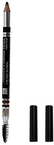 Makki Aschblonder Puder-Augenbrauenstift. Puderiges, mattes Finish für einen professionellen Puder-Look, aufbaubarer Augenbrauenfüller, definiert Form und Füllung mit Spoolie-Pinsel, Ash Ashy-Farben