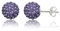 EYS JEWELRY Ohrstecker Damen Perlen 925 Sterling Silber Preciosa Elements Glitzer Kristalle tansanit-lila Damen-Ohrringe