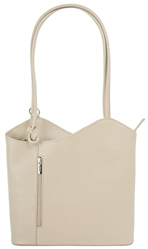 Cluty Shopper Rucksack Kombination Echt Leder Damen Made in Italy | 2in1 Handtasche | wandelbare Umhängetasche