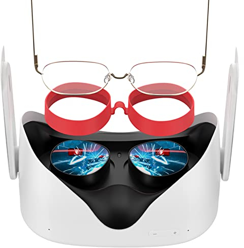 SUPERUS Silikon Anti-Kratzer Linsenschutz - VR Brillen Abstandshalter Kompatibel mit Oculus/Meta Quest 2 - VR-Zubehör Schützt VR-Objektive vor Kratzern auf der Brille (Rot)