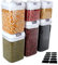 LOLYSIC Airtight Cereal Storage Containers, Set of 6, Airtight Food Storage Containers, Stackable Kitchen Pantry Storage Containers for Food, Flour, Cereal, Spaghetti (White, 0.5L, 0.8L, 1.2L)