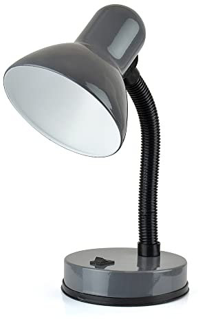 homelife for easy living 35w 'Classic' Flexi Desk Lamp with Versatile Flexible Neck - Integral On/Off Switch - Approx. 34cm Height - L958GR - Anthracite Grey