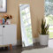 [en.casa] Miroir sur Pied Design Psyché Inclinable Cadre Solide Plastique 150 x 35 cm Blanc