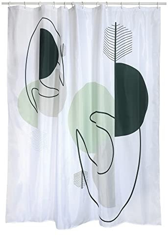 MSV Anti-Schimmel Duschvorhang - Anti-Bakteriell, waschbar, wasserdicht, Polyester, 180x200cm Minimalist Weiß