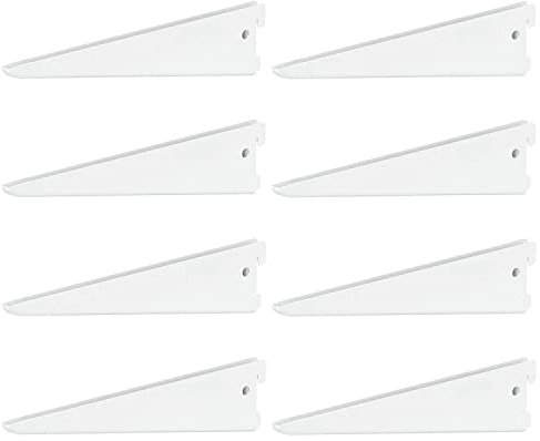 8 x siwitec U-Träger 370 x 50 mm in Weiss, Regalhalter für ein zweireihiges Regalschienensystem