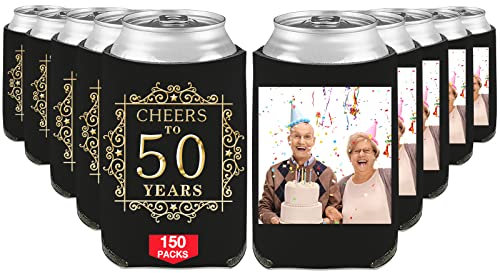 Enfriadores de latas de cumpleaños personalizados, soporte personalizado para botellas de cerveza a granel con nombre de foto año