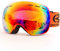HuoBi Ski Goggles Anti-Fog Windproof OTG Design Snowboard Goggles UV400 Block Eyes Protect Lens Adult Youth (Frameless - Orange Lens)