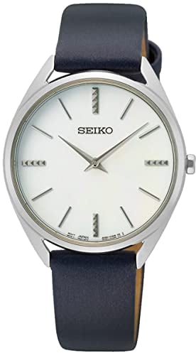 Seiko Damen Analog Quarz Uhr mit Leder Armband SWR079P1