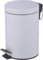 FINE STAR 5L Litre Round Pedal Bin Stainless Steel Toilet Bath Bathroom Kitchen Bin with Inner Bucket 5 Liter Bins (White)