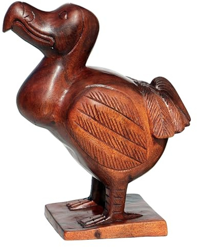 Wogeka - 30 cm DODO Statue - Schnitzerei aus Holz als Geschenk-Idee zur Dekoration Mauritius Handarbeit