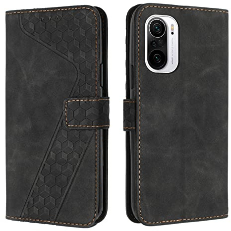 OKZone Kompatibel mit Xiaomi Poco F3/Mi 11i/Mi 11X/Redmi K40/K40 Pro 5G Hülle, PU Leder Handyhülle Tasche Wallet Schutzhülle Flip Cover Klappbar Etui mit Magnet Kartenfach TPU Lederhülle (Schwarz)
