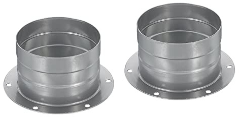 PATIKIL 3 Inch Duct Connector Flange, 2 Pack Metal Straight Pipe Exhaust Hose Flange for Heating Cooling Ventilation HVAC System