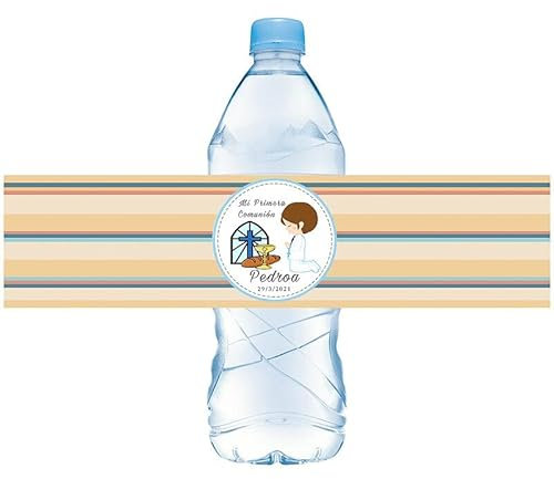 30 calcomanías personalizadas para botellas de agua de primera comunión de niño y niña, etiquetas adhesivas para botellas de comunión, bautizo, decoración de fiesta (A)