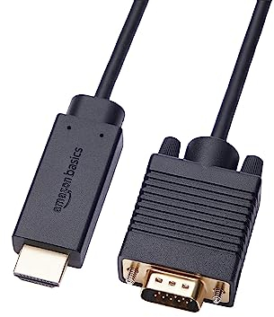 Amazon Basics Câble HDMI (source) vers (affichage) VGA - NON bidirectionnel - plaqué or, 6 feet, noir