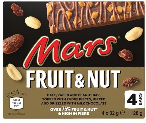 Mars Fruit & Nut Milk Chocolate Snack Bars Multipack 4 x 32g