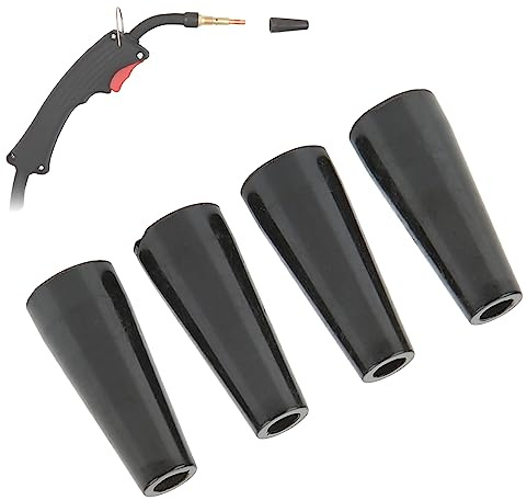 Flux Gasless Nozzle mig Welder Tips Safe High Heat Resistance MIG Welder Gasless Nozzle,Reduce Arc Heat Loss Welding Parts Light Weight Flexible,4Pcs for MIG Welding Equipment
