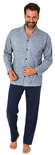 Normann Herren Langarm Schlafanzug Pyjama zum durchknöpfen, auch in Übergrössen