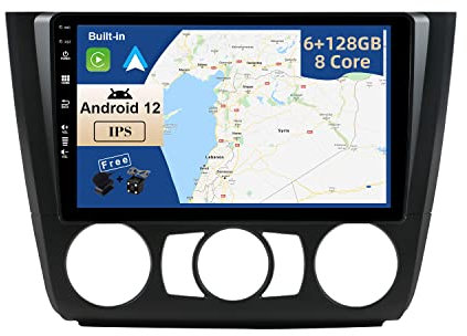 JOYX - 6G+128G - Android 12 IPS Autoradio Passt für BMW 1 Series E81/E82/E87/E88 (2004-2012) - Kabellos CarPlay/Android Auto/DSP - LED Kamera & MIC - 9 Zoll 2 Din - DAB SWC Fast-Boot 360-Kamera WiFi