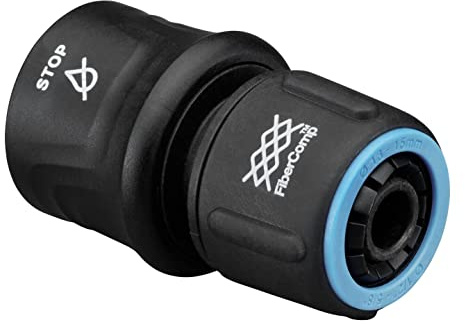 Fiskars Raccordo per Tubi, Misura Universale, Ø 13-15 mm (1/2-5/8) | FiberComp, 30 g, Nero/Blu, STOP, 1054789