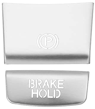 A ABSOPRO Freno a mano Pulsante Adesivo per Volkswagen Atlas Argento Tone (2Set)