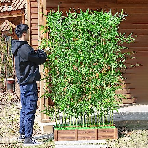 ENHEN Bambou Artificiel Extérieur Haies Artificielles Panneau Extérieur, Écran D'intimité de Clôture de Décoration Intérieure, Patio/Restaurant/Couloir/Pont Séparateur de Division Murale (Size : H-1.