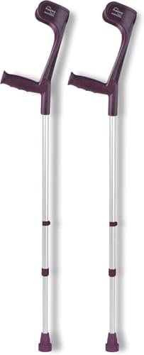 Dr. Paul Koch Krücken Paar Aubergine - Gehhilfe Aus Aluminium Mit Kunststoffgriffen - Belastung Bis zu 120kg - Verstellbar Mit Praktischem Druckknopf - 540g pro Krücke