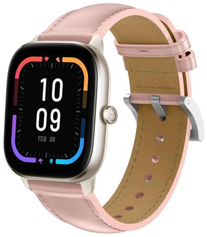 Dumgeo Armband Kompatibel mit Amazfit GTS 4 Mini/GTS 4, 20mm Weich Leder Uhrenarmband Ersatzband für Amazfit GTS 3/GTS 2 Mini/GTS 2/GTS 2e/Amazfit Bip/Bip 3/Bip 3 Pro/Bip S/Bip S Lite/Bip U/Bip U Pro
