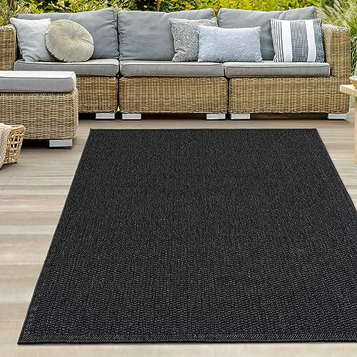 Teppich-Traum In- & Outdoor Teppich wetterfest robust strapazierfähig UV-beständig Balkon Terrasse Garten anthrazit 160 x 220 cm