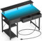 Rolanstar 100cm Computer Desk with Drawers, Home Office Desk with LED Lights, Storage Shelves, Power Outlets, Gaming Desk Study Writing Table for Work Play(Black)