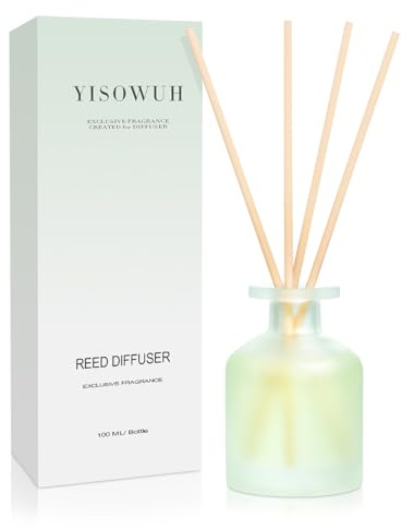 YISOWUH Reed Diffusor – Clean Linen 3,38 oz (100 ml)*1 Packung Reed Diffusor-Set mit ätherischen Ölen und 8 Stäbchen, langanhaltender Duft für Zuhause, Badezimmer