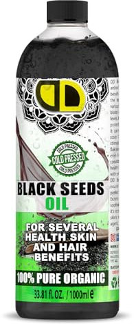 Black Seed Oil Nigella sativa Organic Cold Pressed, High Strength Thymoquinone Cold & Freshly Pressed 100% Pure Virgin