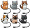 Ovvkultoc 6pcs Straw Topper Cap Cat, Silicone Straw Covers Cute Cat Large Straw Tips Cover Protector Plugs Reusable Silicone Straw Toppers Drinking Straw Tips Cup Accessories