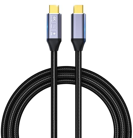 HOTUTUKI Câble USB C vers USB C PD 3.1 Gen2 2M, Câble USB Type C Charge Rapide 100W Transfert de Données 10Gbps Supporte Vidéo 4K@60Hz Compatible pour téléphones mobiles, moniteurs
