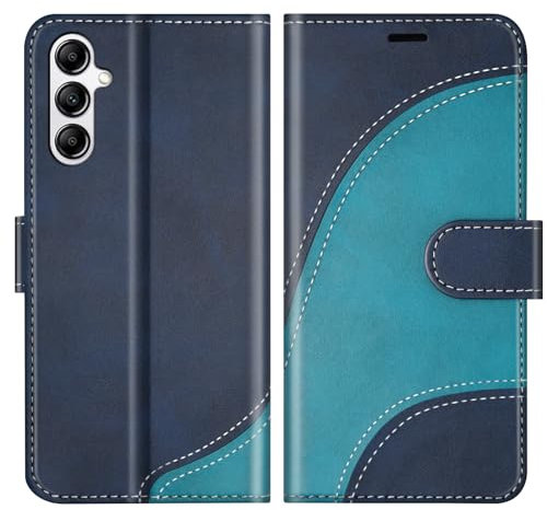 BoxTii Cover per Samsung Galaxy A15 4G / 5G, Custodia in PU Pelle Portafoglio, Magnetica Cover a Libro con Slot per Schede per Galaxy A15 4G / A15 5G, Blu