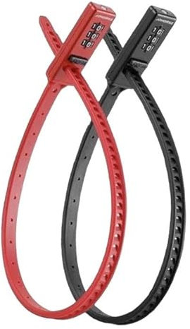 Zip Locks Helmet Lock, Bike Lock, Ski/Buggy Security Biaggi Zippy Lock (Red)