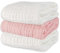 Asung Baby Handtücher Muslin Badetuch 3Pack Säuglingstücher für Neugeborenes Jungen Mädchen 6-Lagen Ultra weiche Baumwolle Kleinkind Handtücher für Babys empfindliche Haut 40x 40 Zoll (Weiß/Rosa)