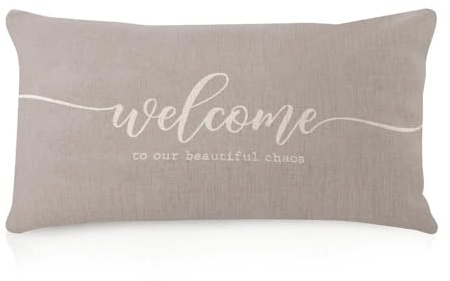 Welcome to Our Beautiful Chaos Body Pillow Cover Two-Side Printed 30.5x50.8 cm Linen Tribal Long Pillow Case Body Pillow Cover Inspirational Motivational Zitat Bedding Throw Pillow For Porch Outdoor