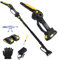 HshDUti Sierra de poste inalámbrica 2 en 1 y mini motosierra inalámbrica con batería y cargador, motosierra telescópica de largo alcance de 1,8 a 2,3 m de largo alcance (2,0 Ah)